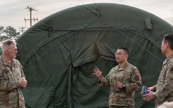 694th ISRG and Seventh Air Force senior leaders tour dispersed operations site during a combat readiness exercise