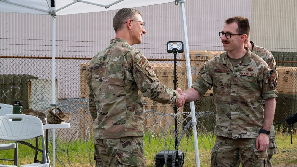694th ISRG and Seventh Air Force senior leaders tour dispersed operations site during a combat readiness exercise
