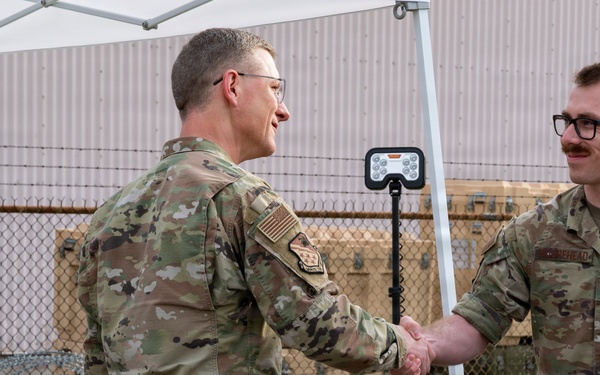 694th ISRG and Seventh Air Force senior leaders tour dispersed operations site during a combat readiness exercise