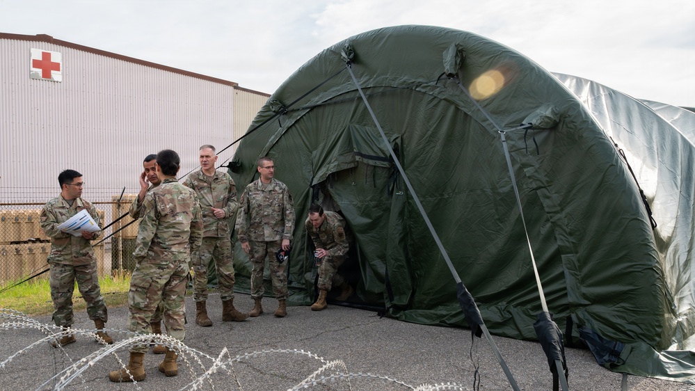 694th ISRG and Seventh Air Force senior leaders tour dispersed operations site during a combat readiness exercise
