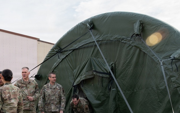 694th ISRG and Seventh Air Force senior leaders tour dispersed operations site during a combat readiness exercise