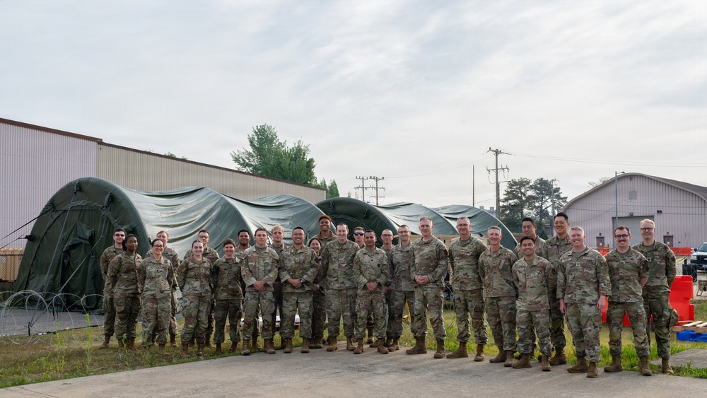 694th ISRG and Seventh Air Force senior leaders tour dispersed operations site during a combat readiness exercise