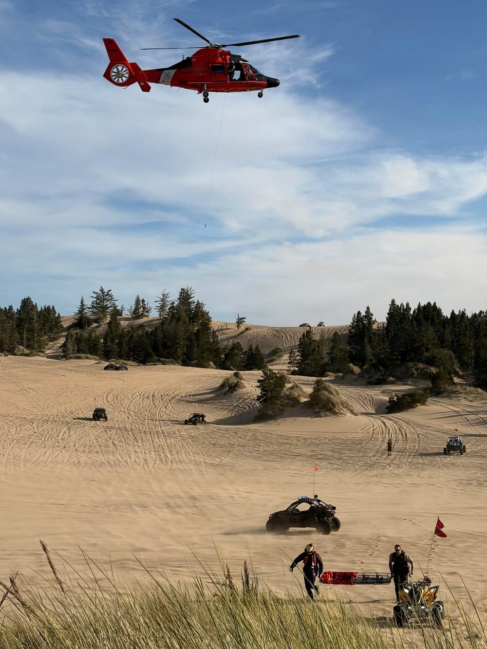 Coast Guard rescues individual involved in an all-terrain vehicle accident in Oregon Dunes National Recreation Area