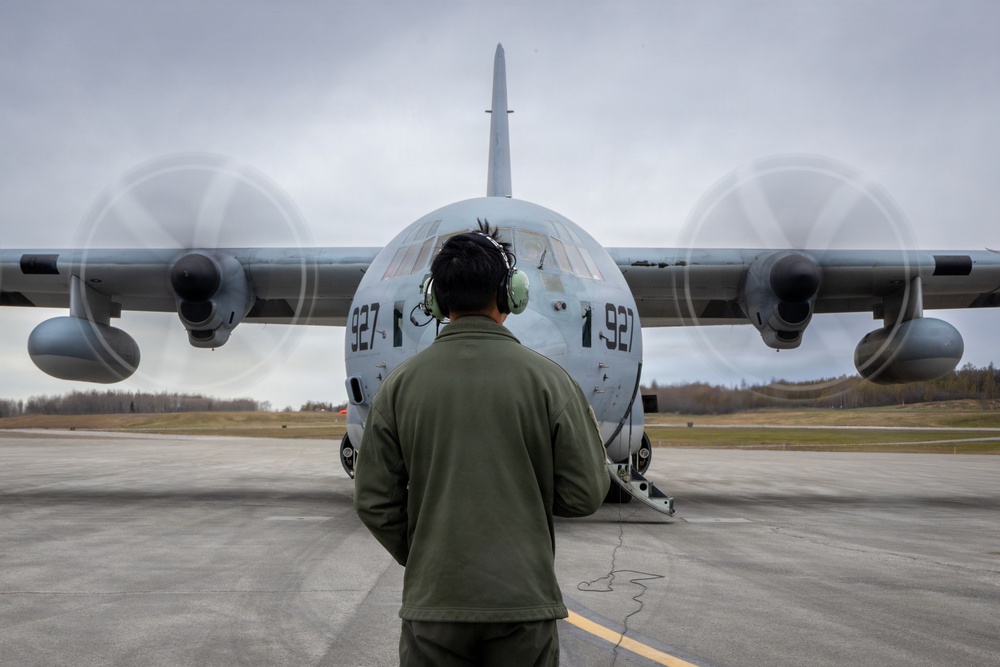 VMGR-152 executes low altitude flight operations, aerial refueling