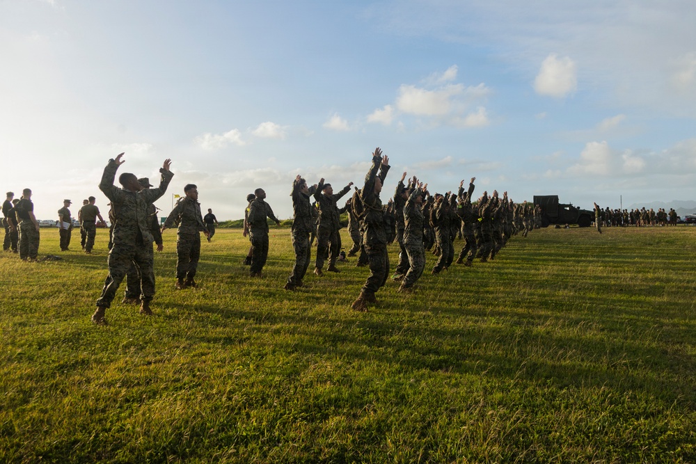 Combat Conditioning: 1st Low Altitude Air Defense Battalion Conducts MCMAP PT at MCBH
