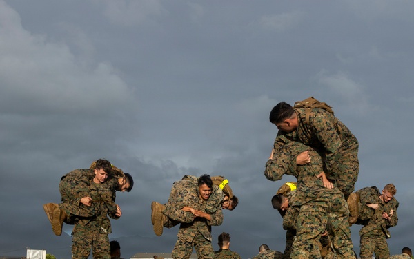 Combat Conditioning: 1st Low Altitude Air Defense Battalion Conducts MCMAP PT at MCBH