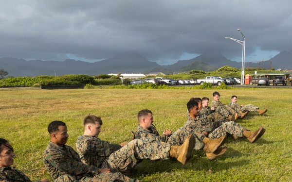 Combat Conditioning: 1st Low Altitude Air Defense Battalion Conducts MCMAP PT at MCBH