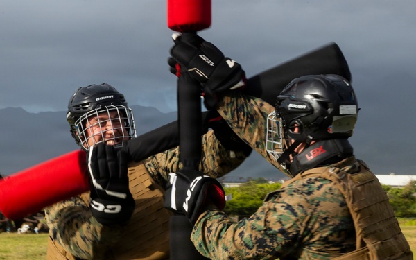 Combat Conditioning: 1st Low Altitude Air Defense Battalion Conducts MCMAP PT at MCBH