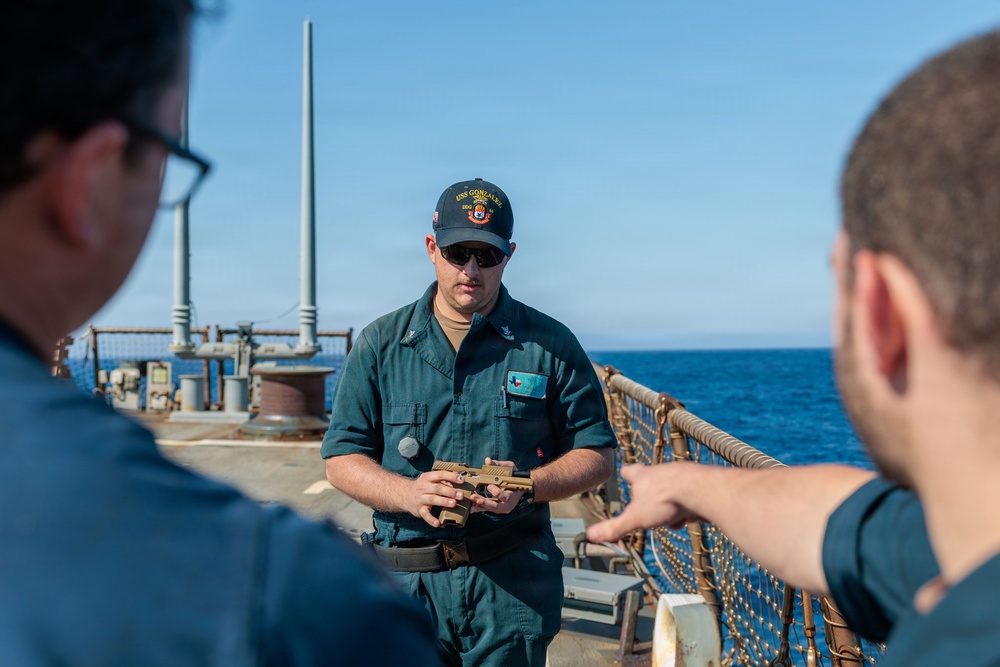 Small Arms Qualification aboard USS Gonzalez (DDG 66)