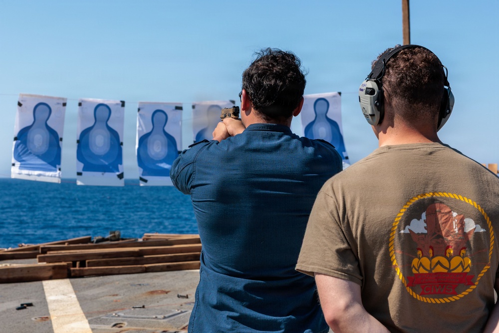 Small Arms Qualification aboard USS Gonzalez (DDG 66)