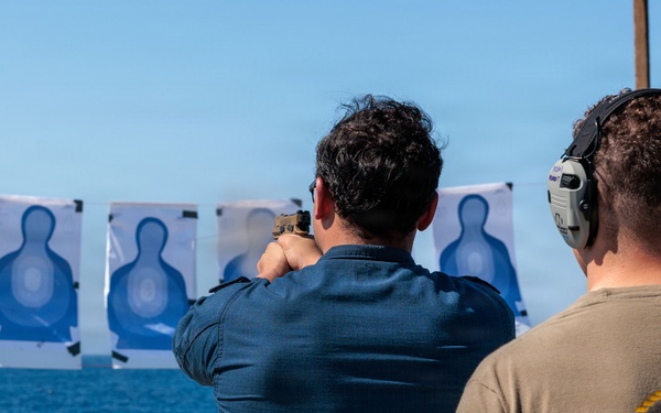 Small Arms Qualification aboard USS Gonzalez (DDG 66)