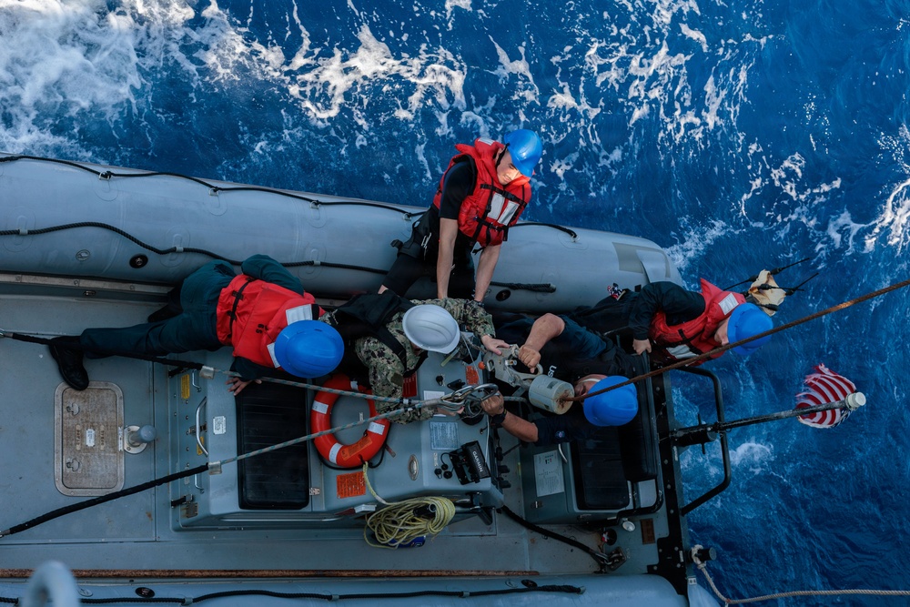 Small Boat Operations aboard USS Gonzalez (DDG 66)