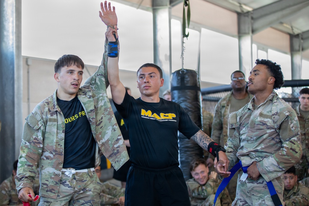 Dragoon Week: 2nd Cavalry Regiment Soldiers compete in combative preliminaries during Dragoon Week