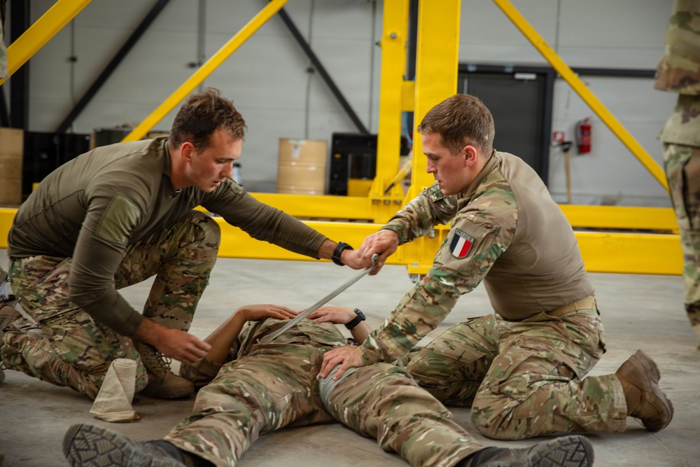 U.S. Army, French soldiers exchange combat lifesaver techniques in Estonia