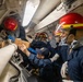 USS Mustin conducts an evening general quarters drill