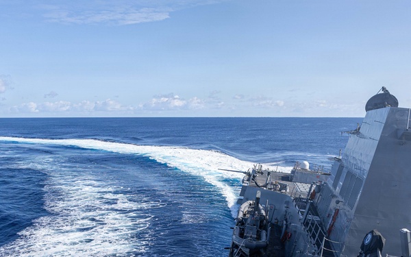 USS Mustin conducts ship handling training