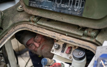 TLSC-EA mechanic repairs a M1126 Stryker Infantry Carrier Vehicle