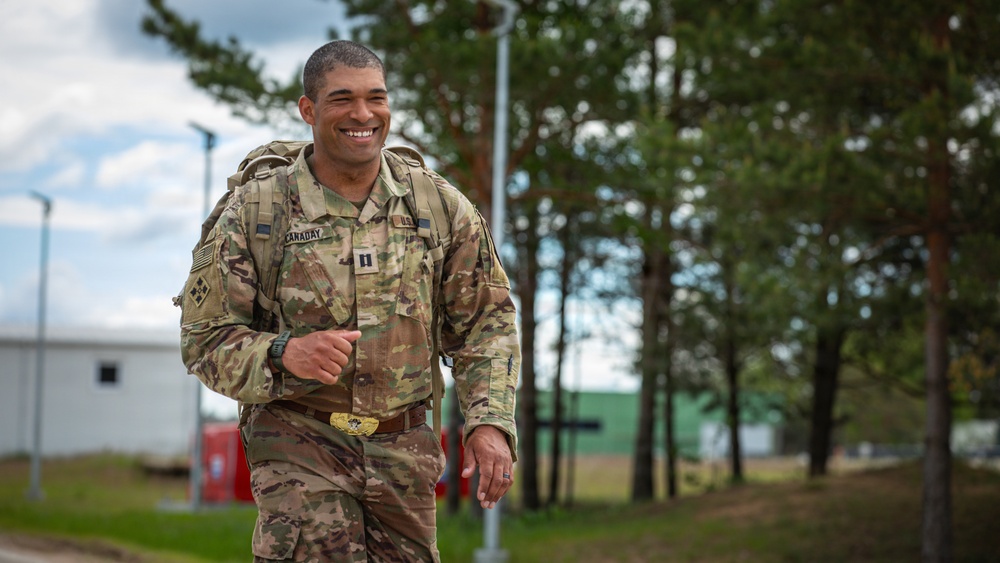 Four nations participate in the 18.6-mile Norwegian Foot March in Lithuania