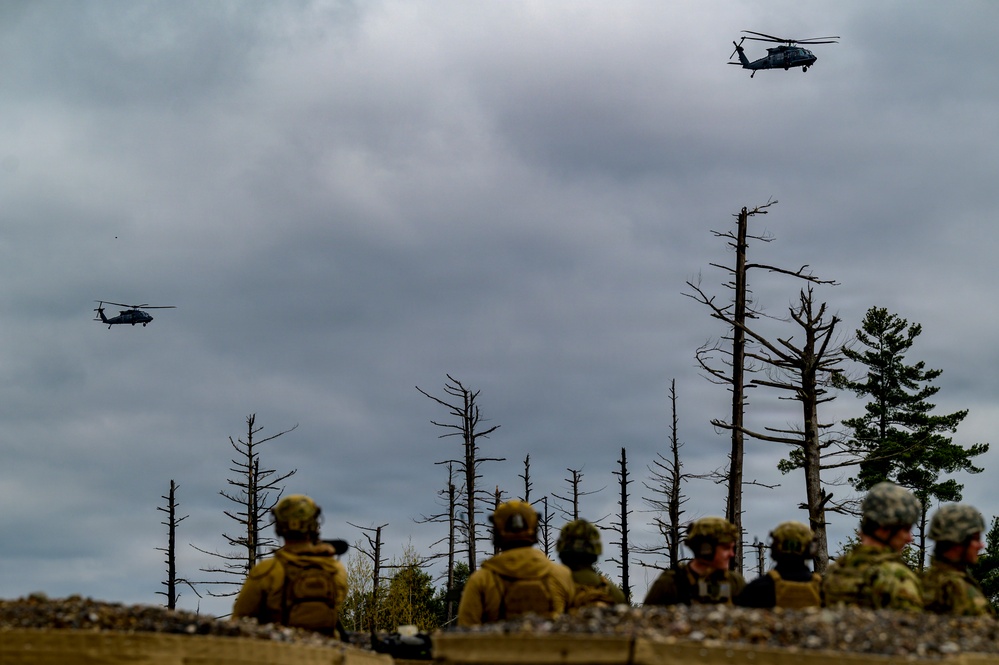 HH-60 Pave Hawks Fly Over Canadian JTACs at Fort Drum