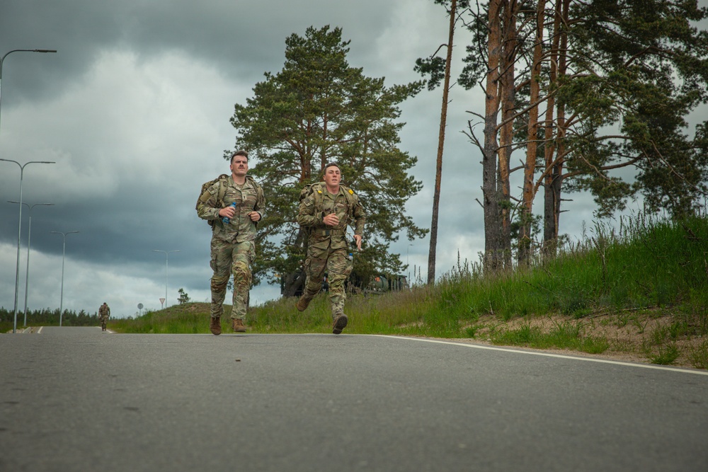 Four nations participate in the 18.6-mile Norwegian Foot March in Lithuania