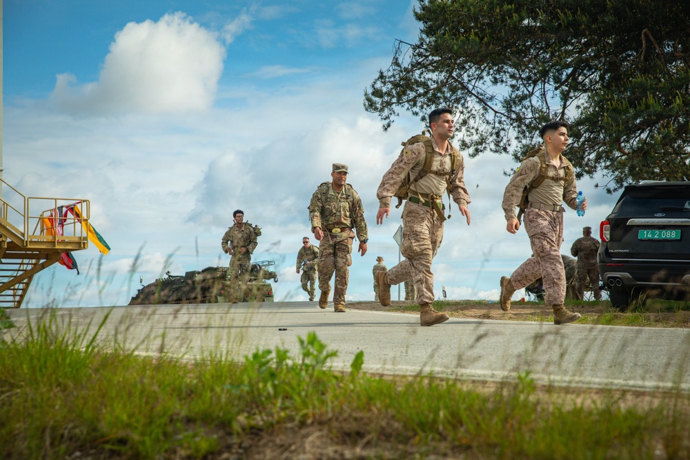 Four nations participate in the 18.6-mile Norwegian Foot March in Lithuania