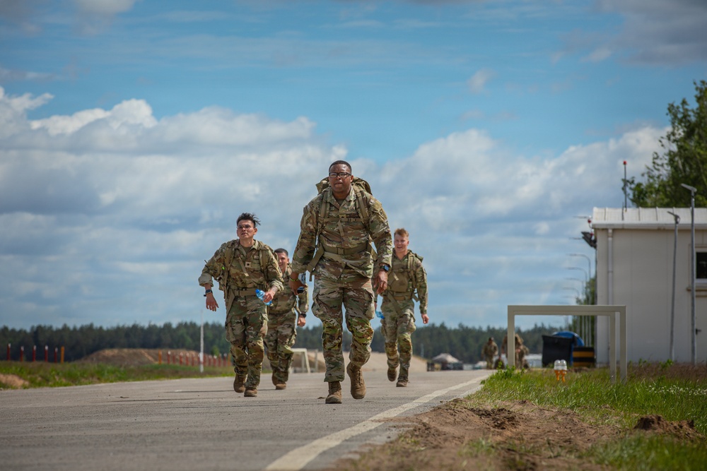 Four nations participate in the 18.6-mile Norwegian Foot March in Lithuania