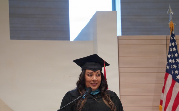 Barbara Young holding a speech