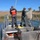 Crew sampling along reed-lined channel Crew sampling along reed-lined channel