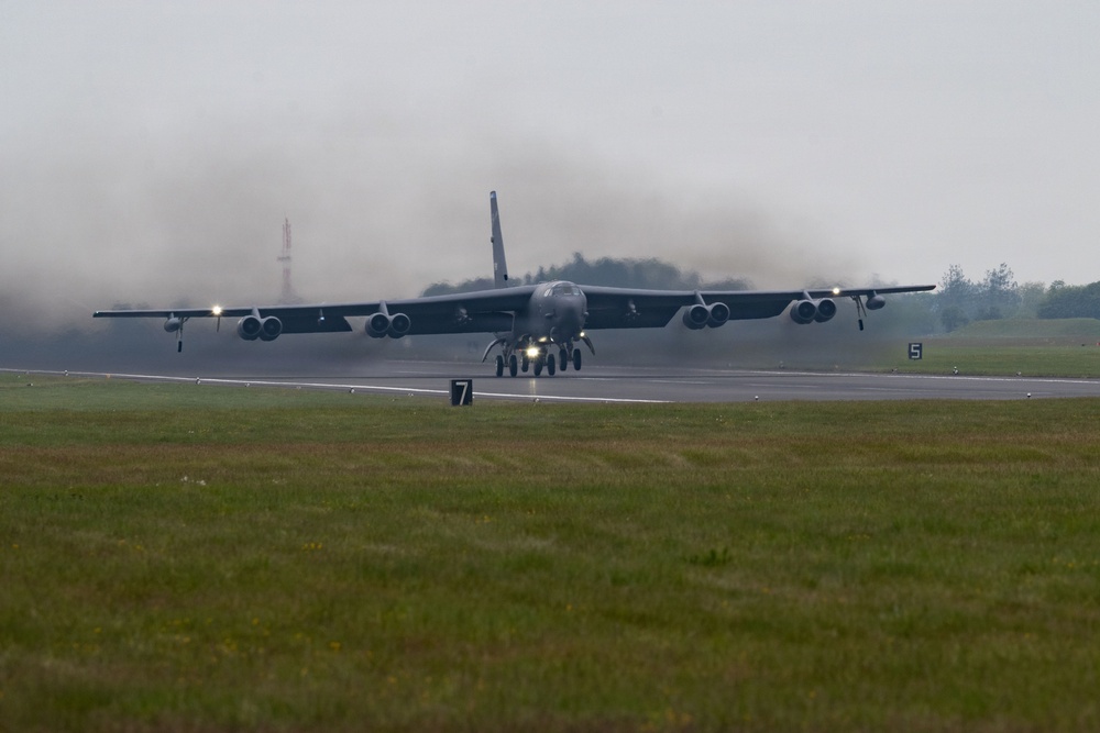 US Air Force B-52H Stratofortress participates in African Lion 26 flyover at Cap Draa