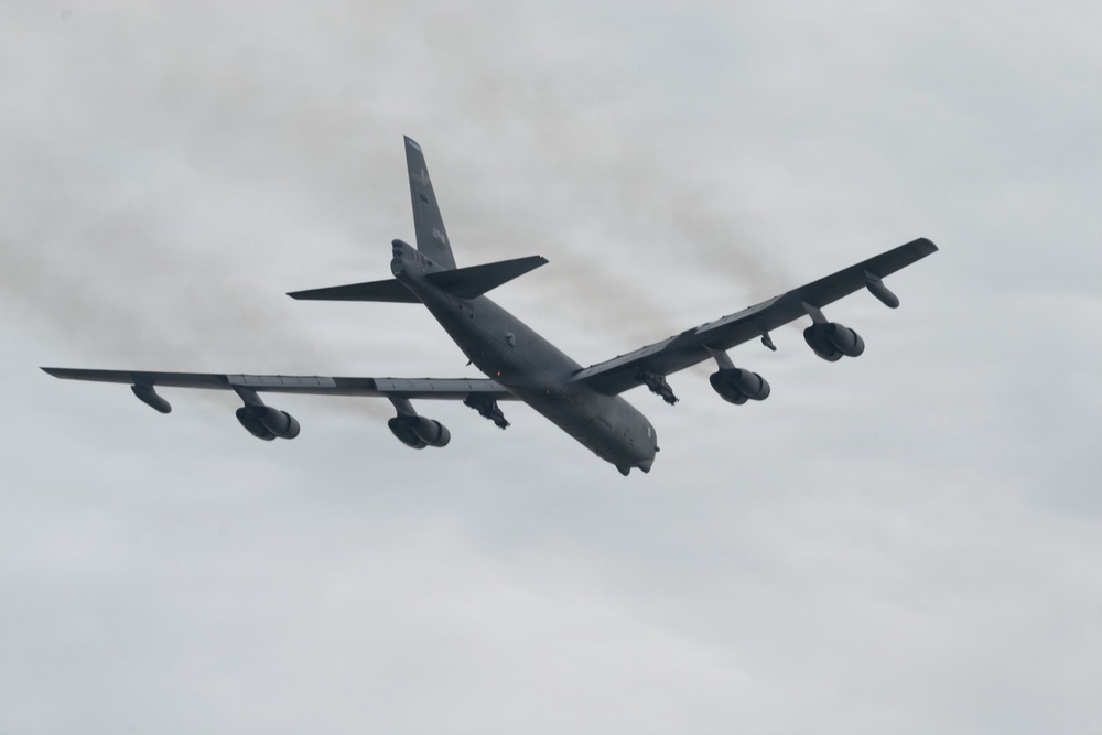 US Air Force B-52H Stratofortress participates in African Lion 26 flyover at Cap Draa