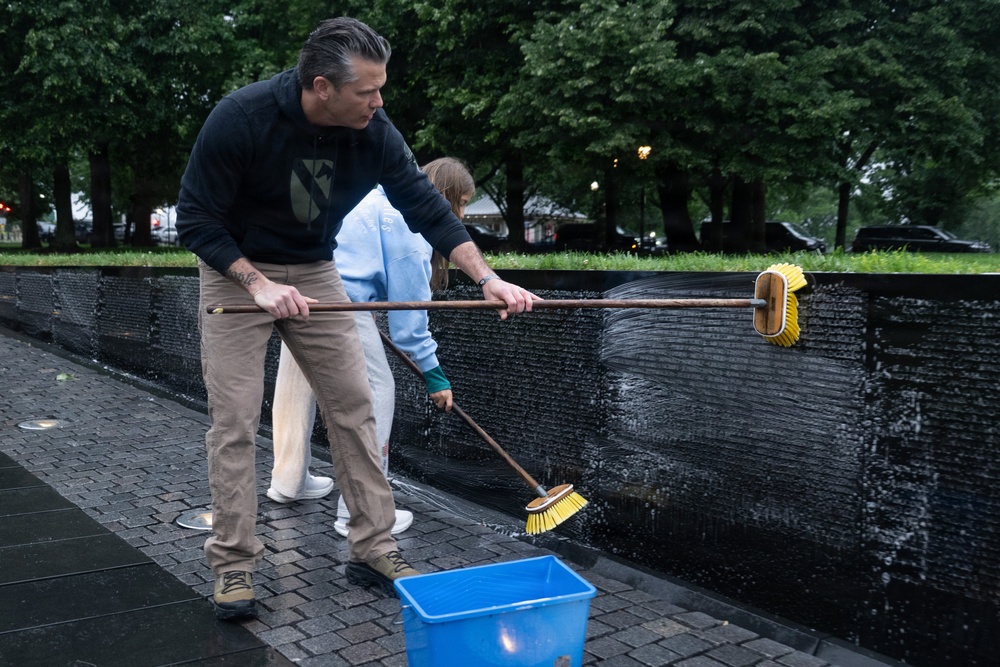 SW washes Vietnam Veterans Memorial