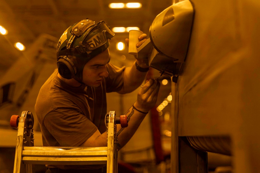 Abraham Lincoln Conducts Aircraft Maintenance