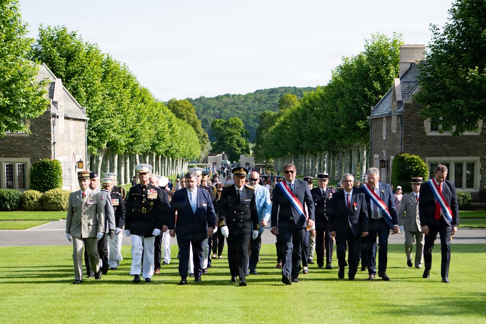 The 38th Assistant Commandant of the Marine Corps participates in the annual Belleau Wood Memorial Ceremony.