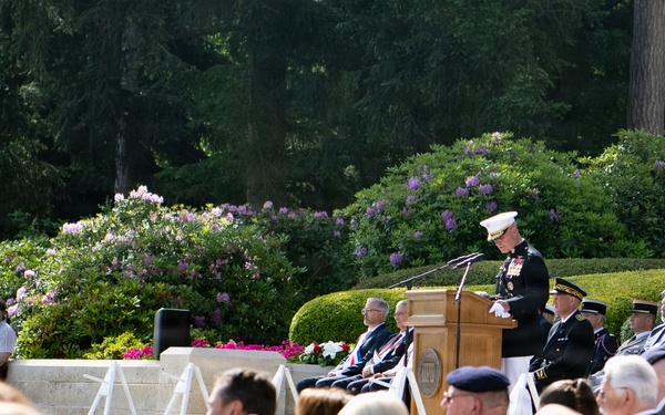The 38th Assistant Commandant of the Marine Corps participates in the annual Belleau Wood Memorial Ceremony.