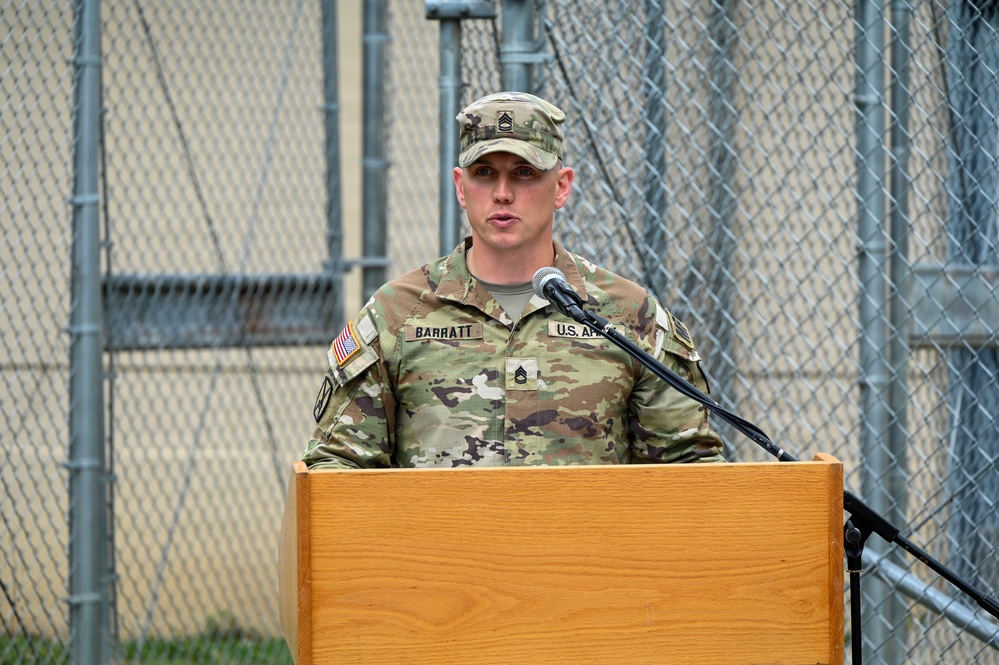 Kennel master relinquishes responsibility of 67th MP Detachment (MWD)