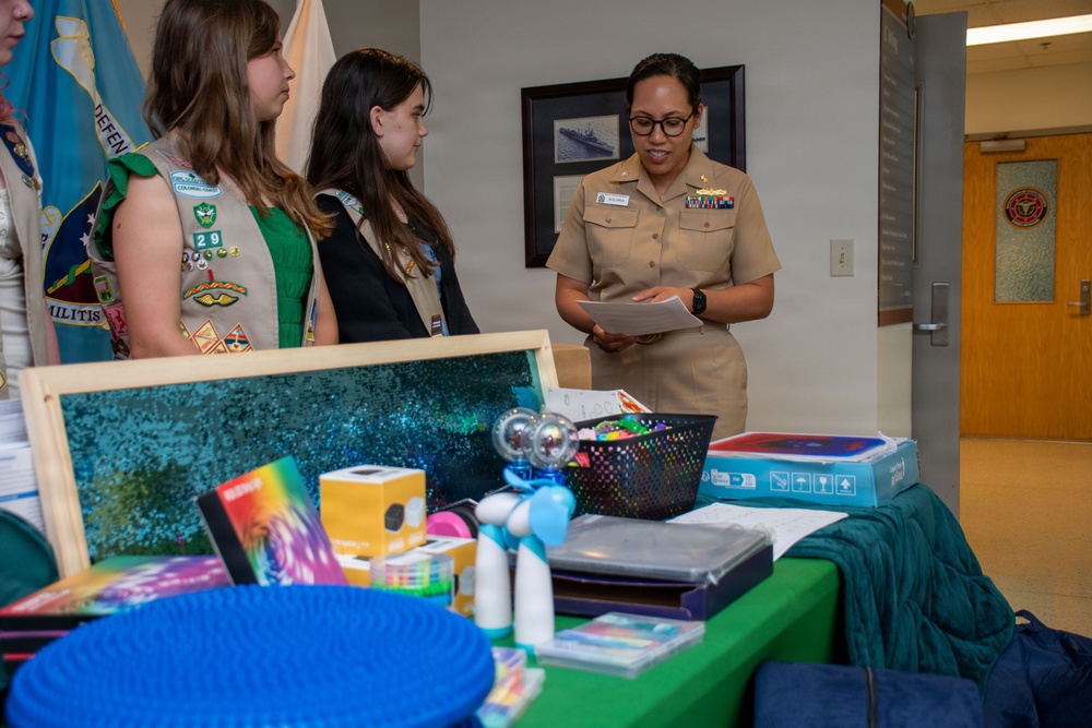 Girl Scout Troop 29 make a big difference at Naval Medical Center Portsmouth Neurodevelopmental Pediatrics Clinic