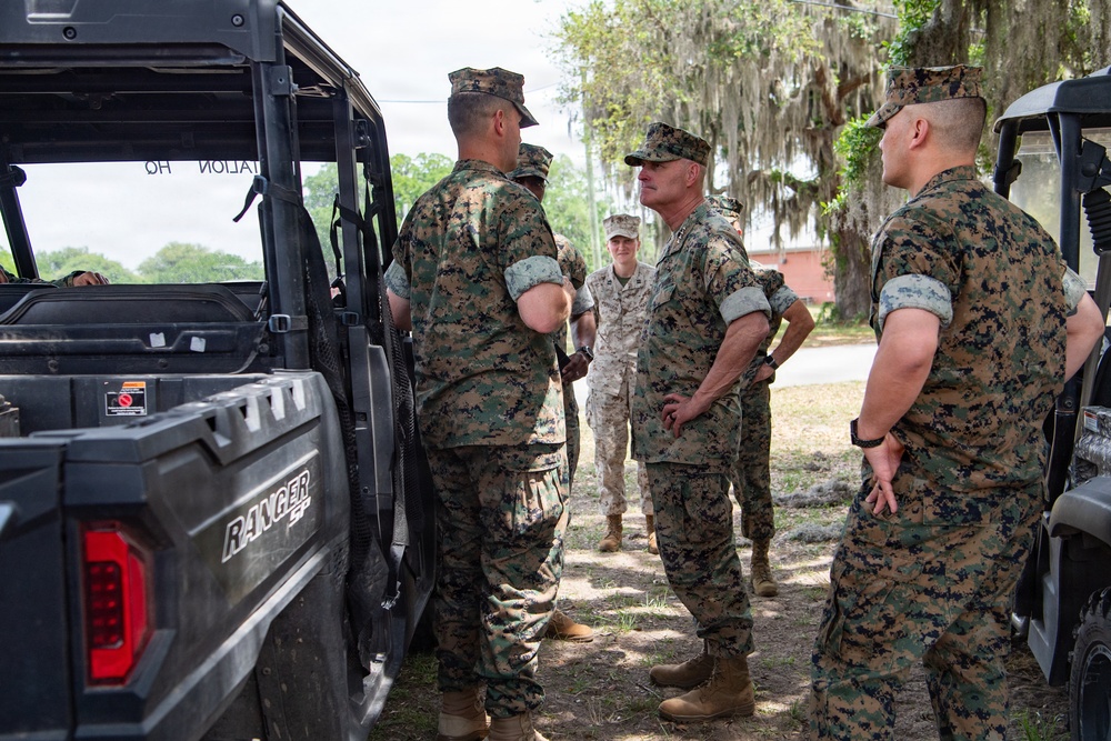 The 38th Assistant Commandant of the Marine Corps conducts a site visit on Marine Corps Recruit Depot Parris Island.