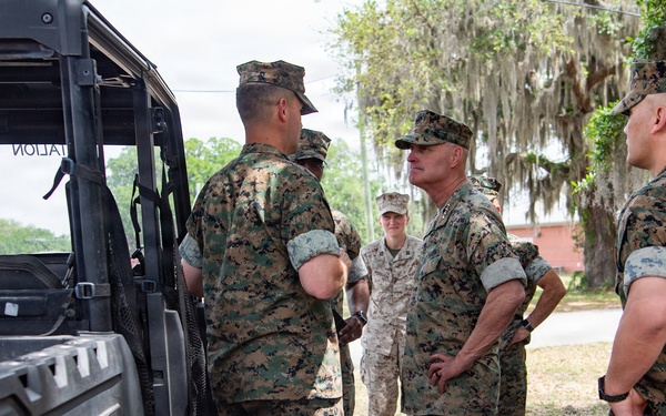 The 38th Assistant Commandant of the Marine Corps conducts a site visit on Marine Corps Recruit Depot Parris Island.