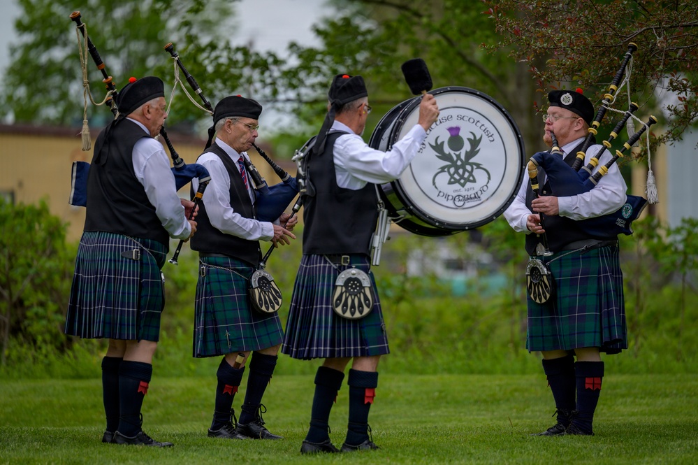 Pipe Band Performs at Memorial Park Ceremony