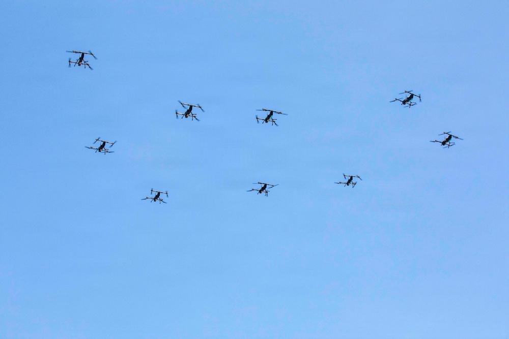Salaknib 2026: 25th ID Soldiers watch a UAS swarm demonstration with Australian and New Zealand Army soldiers