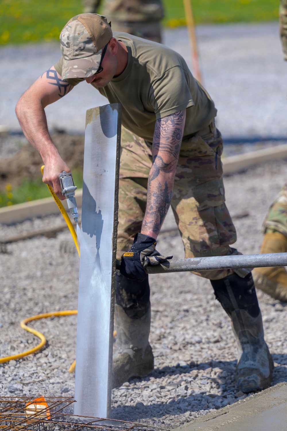 Warren Prepares Concrete Pad for CAP Tents