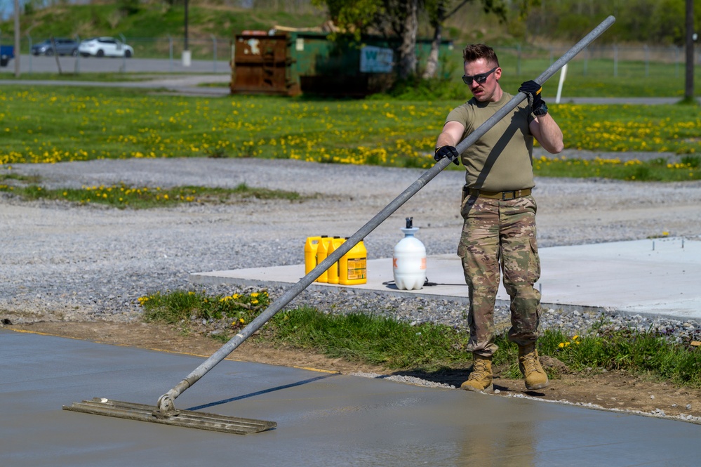 Slicer Smooths Concrete for CAP Pads