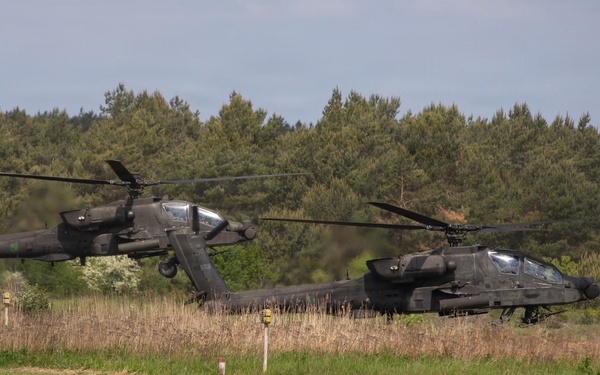 12th Combat Aviation Brigade conducts Apache training with British and Polish Armed Forces.