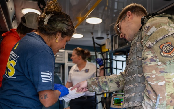 Military and civilian emergency responders improve medical readiness during joint training at Joint Base Charleston