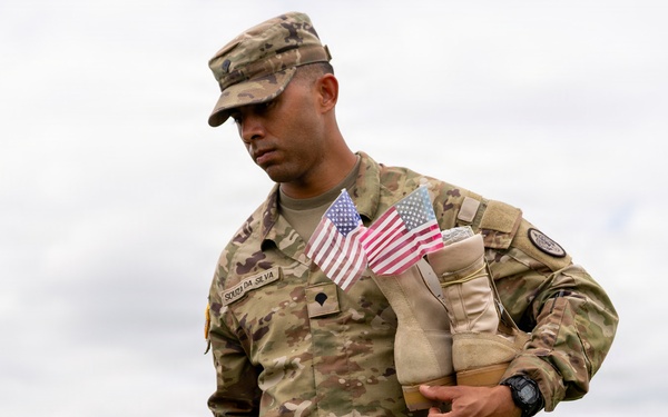Soldiers Prepare Remembrance Memorial Display Honoring Fallen Service Members at Fort Hood