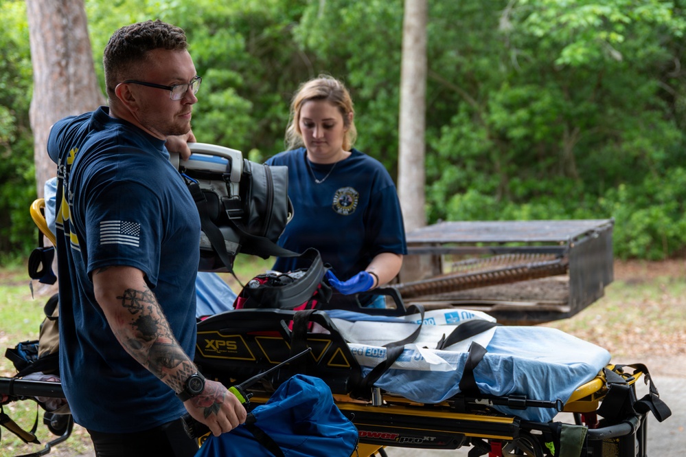 Military and civilian emergency responders improve medical readiness during joint training at Joint Base Charleston