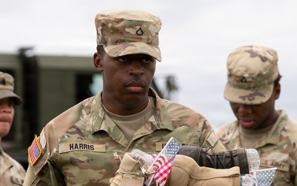 Soldiers Prepare Remembrance Memorial Display Honoring Fallen Service Members at Fort Hood