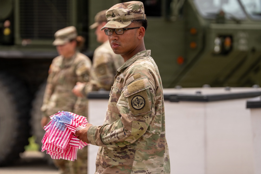 Soldiers Prepare Remembrance Memorial Display Honoring Fallen Service Members at Fort Hood