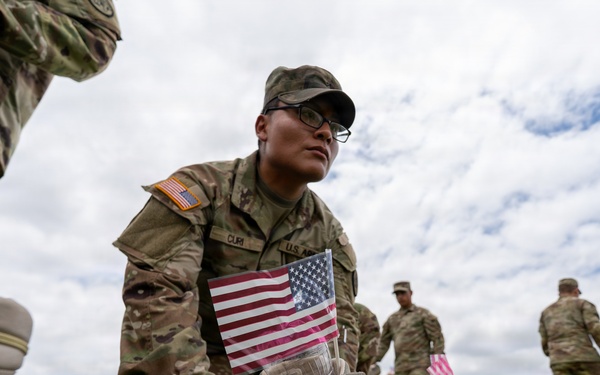 Soldiers Prepare Remembrance Memorial Display Honoring Fallen Service Members at Fort Hood