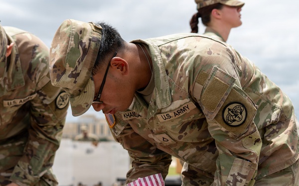 Soldiers Prepare Remembrance Memorial Display Honoring Fallen Service Members at Fort Hood